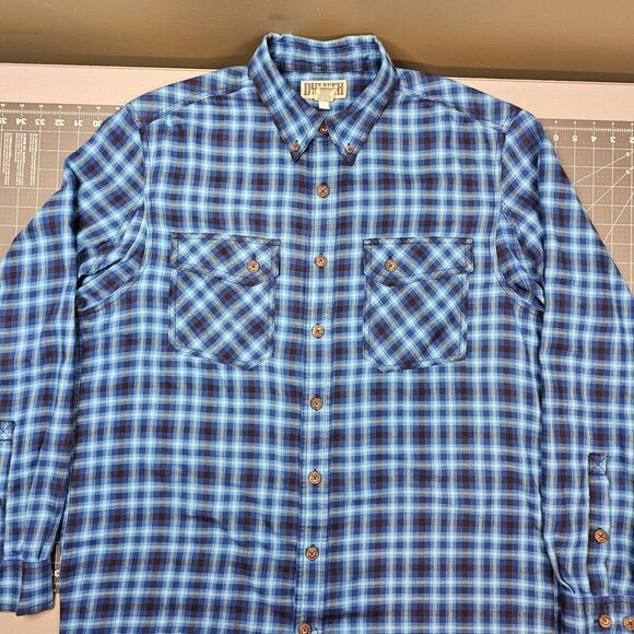 Duluth Flannel Shirt Large Tall Plaid Work Preppy Casual Outdoor Mechanic Biker - Picture 1 of 14